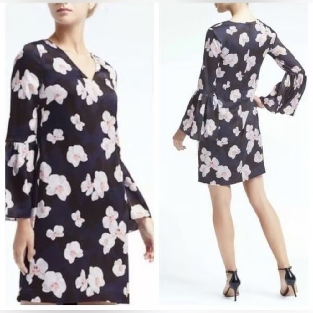 Banana‎ Republic Pink Sheath Dress with Bell Sleeves